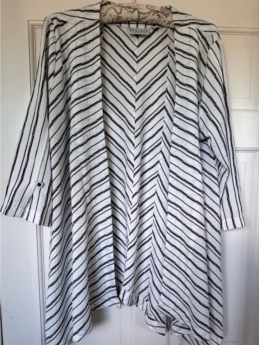 Habitat  Black and White Striped Long Sleeve Duster